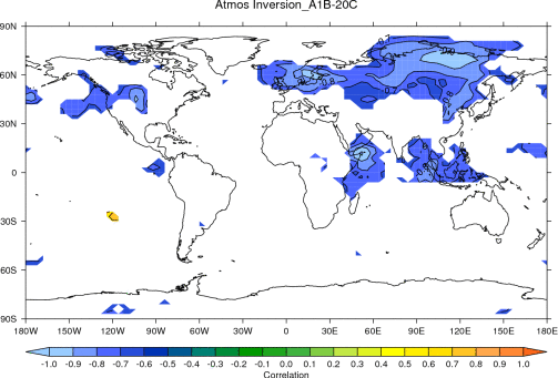 Tim Storm index CMIP3 20C on Arctic Atm Inversion