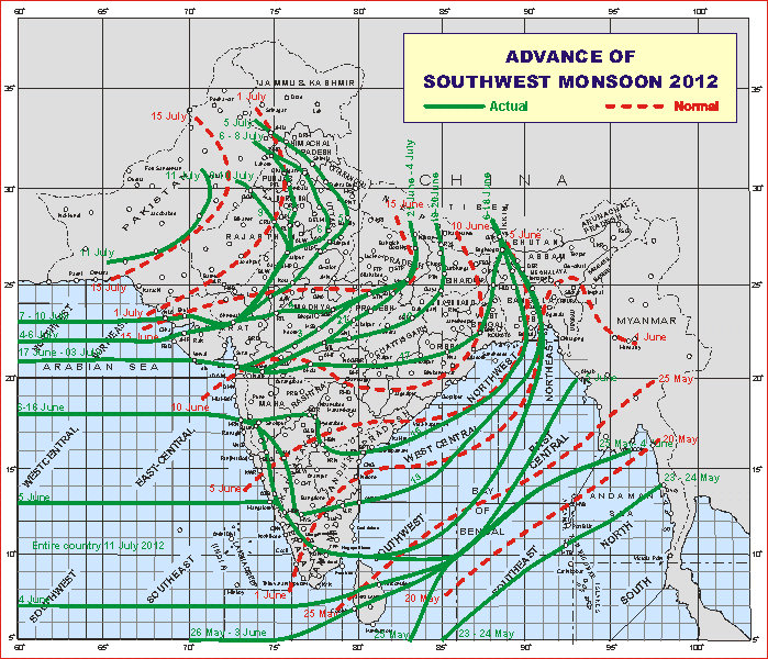 Figure 1: IMD monsoon onset 2012